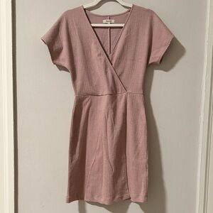 Madewell Mauve Faux Wrap Dress